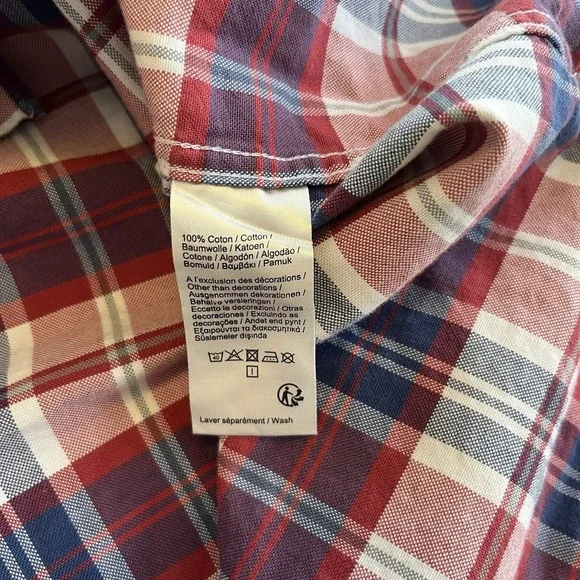 Lacoste Men's Shirt Size 45 (XL/2XL) Cotton Plaid Short Sleeve Collared Preppy - Picture 11 of 13